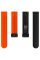 Силіконовий ремінець Classy для Smart Watch 20mm Orange / Black - фото