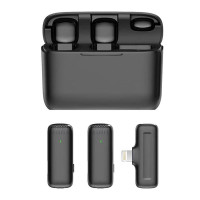 Мікрофон петличний для телефону J13 Bluetooth 3in1 Lightning - Black