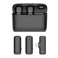 Микрофон петличный для телефона J13 Bluetooth 3in1 USB-C - Black