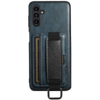 Кожаный чехол Wallet case and straps для Samsung Galaxy A14 4G/5G - Синий / Blue