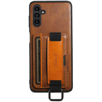 Кожаный чехол Wallet case and straps для Samsung Galaxy A14 4G/5G - Коричневый / Brown