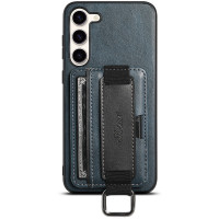 Кожаный чехол Wallet case and straps для Samsung Galaxy A24 4G - Синий / Blue