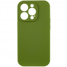 Чехол Silicone Case Full Camera Protective (AA) NO LOGO для Apple iPhone 14 Pro (6.1) - Зеленый / Dark Olive