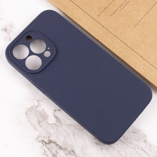 Чехол Silicone Case Full Camera Protective (AA) NO LOGO для Apple iPhone 14 Pro Max (6.7) - Темно-синий / Midnight blue - фото