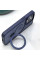 TPU+PC чохол Metal Buttons with MagSafe Colorful HQ Ring для Apple iPhone 14 Pro (6.1) - Dark Blue - фото