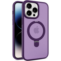 TPU+PC чохол Metal Buttons with MagSafe Colorful HQ Ring для Apple iPhone 14 Pro (6.1) - Purple