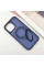 TPU+PC чохол Metal Buttons with MagSafe Colorful HQ Ring для Apple iPhone 14 / 13 (6.1) - Dark Blue - фото