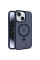 TPU+PC чохол Metal Buttons with MagSafe Colorful HQ Ring для Apple iPhone 14 / 13 (6.1) - Dark Blue - фото