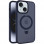 TPU+PC чохол Metal Buttons with MagSafe Colorful HQ Ring для Apple iPhone 14 / 13 (6.1) - Dark Blue