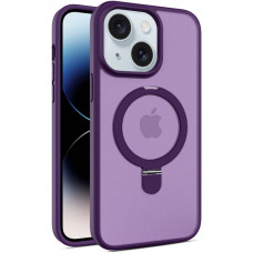 Чехол Metal Buttons with MagSafe Colorful HQ Ring для Apple iPhone 14 / 13 (6.1) - Purple