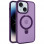 Чехол Metal Buttons with MagSafe Colorful HQ Ring для Apple iPhone 14 / 13 (6.1) - Purple