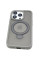 TPU+PC чохол Metal Buttons with MagSafe Colorful HQ Ring для Apple iPhone 15 Pro (6.1) - Grey - фото