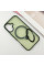 TPU+PC чохол Metal Buttons with MagSafe Colorful HQ Ring для Apple iPhone 16 (6.1) - Green - фото