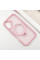 TPU+PC чохол Metal Buttons with MagSafe Colorful HQ Ring для Apple iPhone 16 (6.1) - Pink - фото