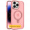 Чехол Metal Buttons with MagSafe Colorful HQ Ring для Apple iPhone 16 (6.1) - Pink