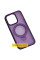 TPU+PC чохол Metal Buttons with MagSafe Colorful HQ Ring для Apple iPhone 16 (6.1) - Purple - фото