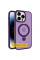 TPU+PC чохол Metal Buttons with MagSafe Colorful HQ Ring для Apple iPhone 16 (6.1) - Purple - фото