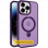 TPU+PC чохол Metal Buttons with MagSafe Colorful HQ Ring для Apple iPhone 16 (6.1) - Purple