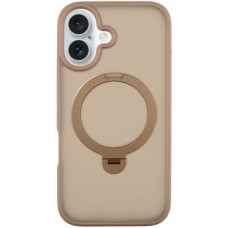 TPU+PC чохол Metal Buttons with MagSafe Colorful HQ Ring для Apple iPhone 16 (6.1) - Rose Gold