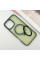 TPU+PC чохол Metal Buttons with MagSafe Colorful HQ Ring для Apple iPhone 16 Pro (6.3) - Green - фото