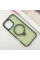 TPU+PC чохол Metal Buttons with MagSafe Colorful HQ Ring для Apple iPhone 16 Pro (6.3) - Green - фото