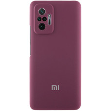 Чохол Silicone Cover Lakshmi Full Camera (AAA) with Logo для Xiaomi Redmi Note 10 Pro / 10 Pro Max - Бордовий / Plum