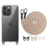 Чехол TPU Transparent with Straps для Apple iPhone 12 Pro Max (6.7) - Clay