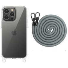 Чохол TPU Transparent with Straps для Apple iPhone 14 Pro (6.1) - Fog
