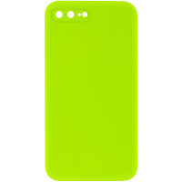Silicone Case Square Full Camera Protective (AA) NOLOGO для Apple iPhone 7 plus / 8 plus (5.5) - Салатовий / Neon green