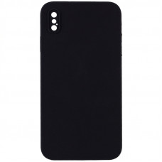 Silicone Case Square Full Camera Protective (AA) NOLOGO для Apple iPhone X / XS (5.8) - Черный / Black