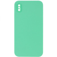 Silicone Case Square Full Camera Protective (AA) NOLOGO для Apple iPhone XS Max (6.5) - Зелений / Spearmint