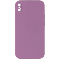 Silicone Case Square Full Camera Protective (AA) NOLOGO для Apple iPhone XS Max (6.5) - Ліловий / Lilac Pride