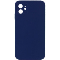 Silicone Case Square Full Camera Protective (AA) NOLOGO для Apple iPhone 11 (6.1) - Темно-синий / Midnight blue