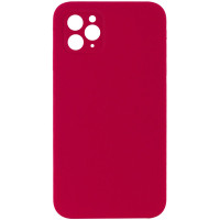 Silicone Case Square Full Camera Protective (AA) NOLOGO для Apple iPhone 11 Pro Max (6.5) - Красный / Rose Red