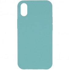 Чехол Silicone Case Full Protective (AA) NO LOGO для Apple iPhone X / XS (5.8) - Бирюзовый / Marine Green