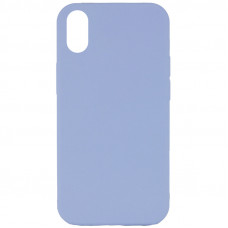 Чехол Silicone Case Full Protective (AA) NO LOGO для Apple iPhone X / XS (5.8) - Голубой / Lilac Blue