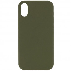 Чехол Silicone Case Full Protective (AA) NO LOGO для Apple iPhone X / XS (5.8) - Зеленый / Dark Olive