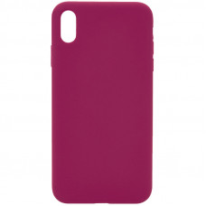 Чехол Silicone Case Full Protective (AA) NO LOGO для Apple iPhone X / XS (5.8) - Красный / Rose Red