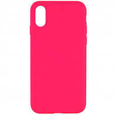 Чехол Silicone Case Full Protective (AA) NO LOGO для Apple iPhone X / XS (5.8) - Розовый / Barbie pink