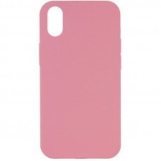 Чехол Silicone Case Full Protective (AA) NO LOGO для Apple iPhone X / XS (5.8) - Розовый / Light pink