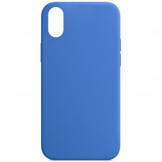 Чехол Silicone Case Full Protective (AA) NO LOGO для Apple iPhone X / XS (5.8) - Синий / Capri Blue