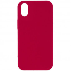 Чехол Silicone Case Full Protective (AA) NO LOGO для Apple iPhone XS Max (6.5) - Красный / Rose Red