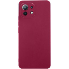 Чохол Silicone Cover Lakshmi Full Camera (AA) для Xiaomi Mi 11 Lite - Бордовий / Marsala