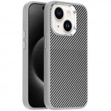 Чехол TPU+PC Carbon with MagSafe для Apple iPhone 13 (6.1) - Grey