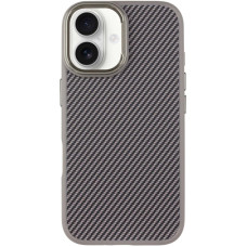 Чехол TPU+PC Carbon with MagSafe для Apple iPhone 16 (6.1) - Grey