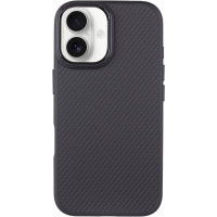 Чохол TPU+PC Carbon with MagSafe для Apple iPhone 16 Plus (6.7) - Black