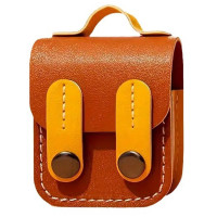 Шкіряний футляр Briefcase для навушників AirPods 1/2 - Brown / Yellow