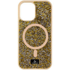 TPU чохол Bling World Rock Diamond with MagSafe для Apple iPhone 13 (6.1) - Gold