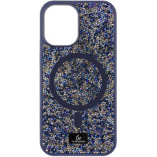 TPU чохол Bling World Rock Diamond with MagSafe для Apple iPhone 13 (6.1) - Navy Blue