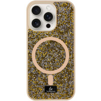 TPU чохол Bling World Rock Diamond with MagSafe для Apple iPhone 15 Pro Max (6.7) - Gold